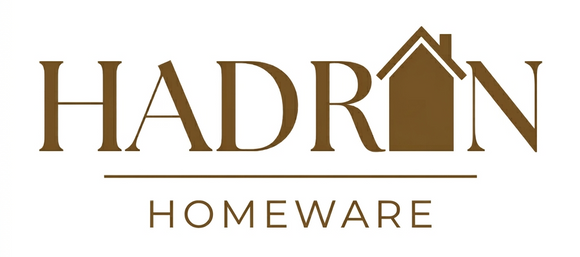 Hadron Homeware logo with stylized house icon on a white background